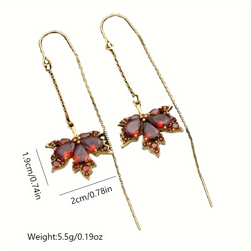 2PC Classic Tassel Stud Earrings 925 Silver Gift Packaging